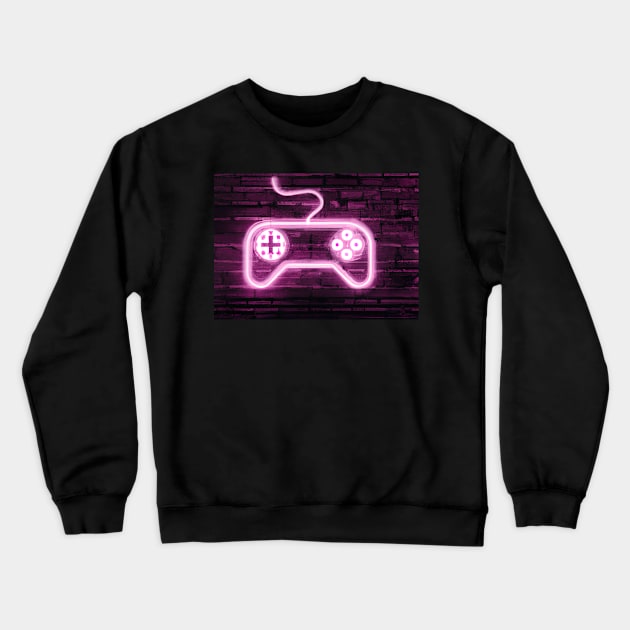 Neon Gaming Controller for Gamer Crewneck Sweatshirt by maxcode